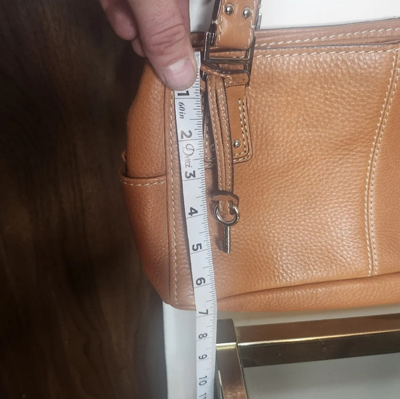 VINTAGE Y2K FOSSIL Brown Leather Shoulder bag - Picture 3 of 9